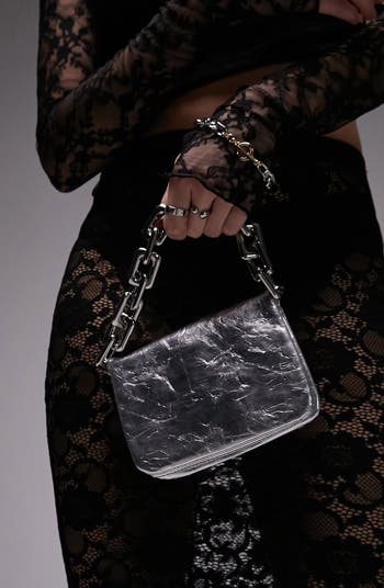 Women's Iconic Bar & Shield Chain Hip Bag Black - BLACK