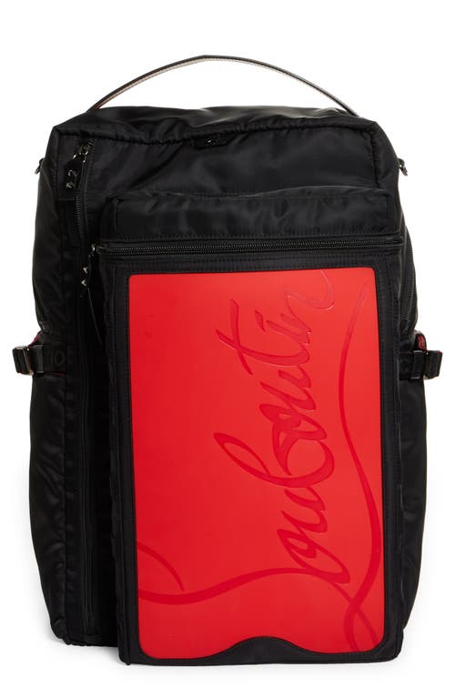 Shop Christian Louboutin Loubideal Canvas & Rubber Backpack In Loubi/black/black