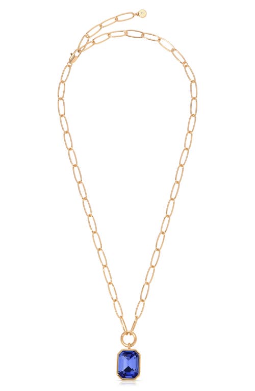 Ettika Deco Crystal Pendant Necklace In Sapphire
