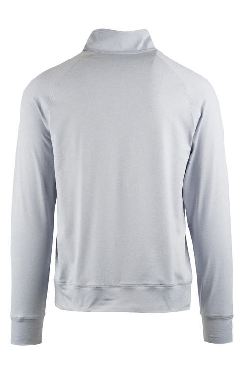 Burnside Jersey Quarter Zip Sweatshirt In Heather Light Grey