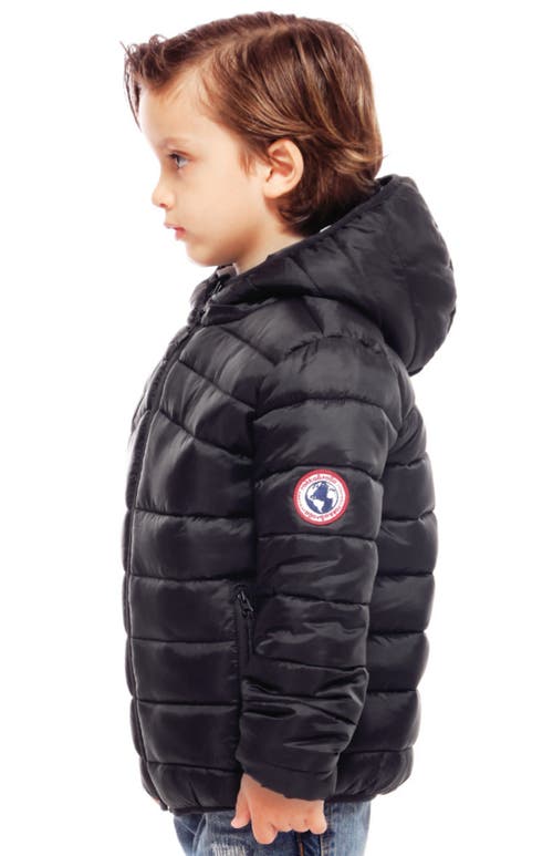 Rokka&rolla Kids' Reversible Lightweight Puffer Jacket In Very Black