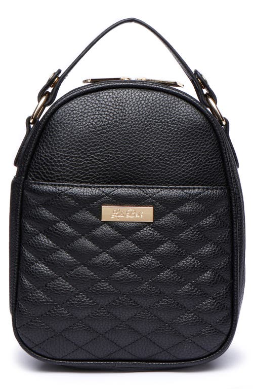 Monaco Faux Leather Snack Bag in Ebony Black