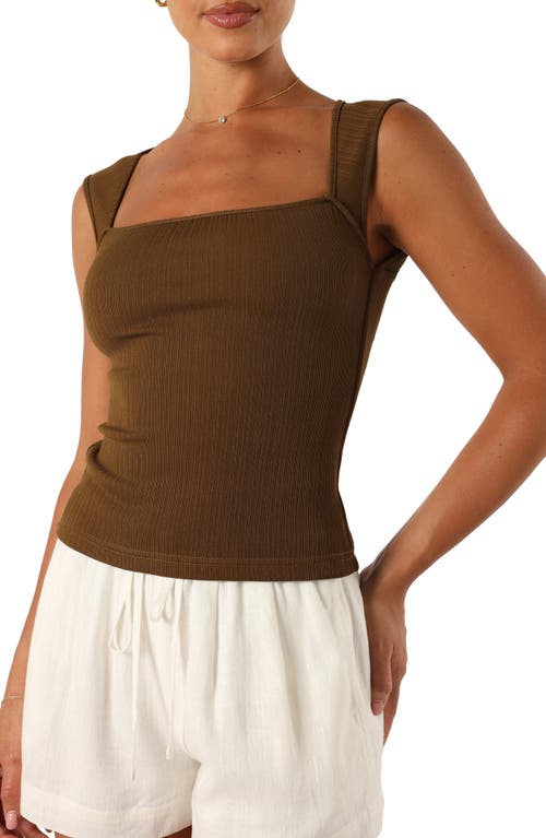 Petal & Pup Clara Square Neck Sleeveless Knit Top in Olive at Nordstrom, Size 6