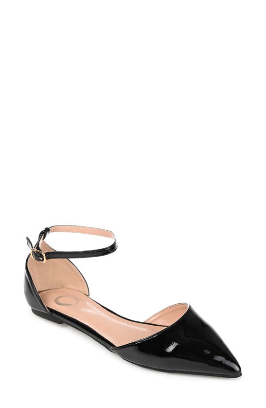 Journee Collection Reba Flat In Patent/ Black