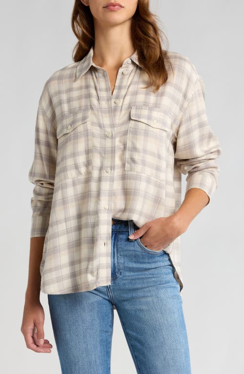 TREASURE & BOND TREASURE & BOND BOXY PLAID FLANNEL BUTTON-UP SHIRT 