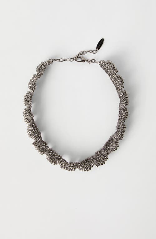 Shop Brunello Cucinelli Sterling Silver Sculptured Choker