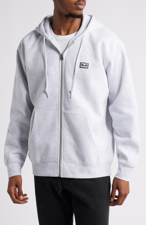 Obey Established Works Bold Zip Hoodie In Ash Grey