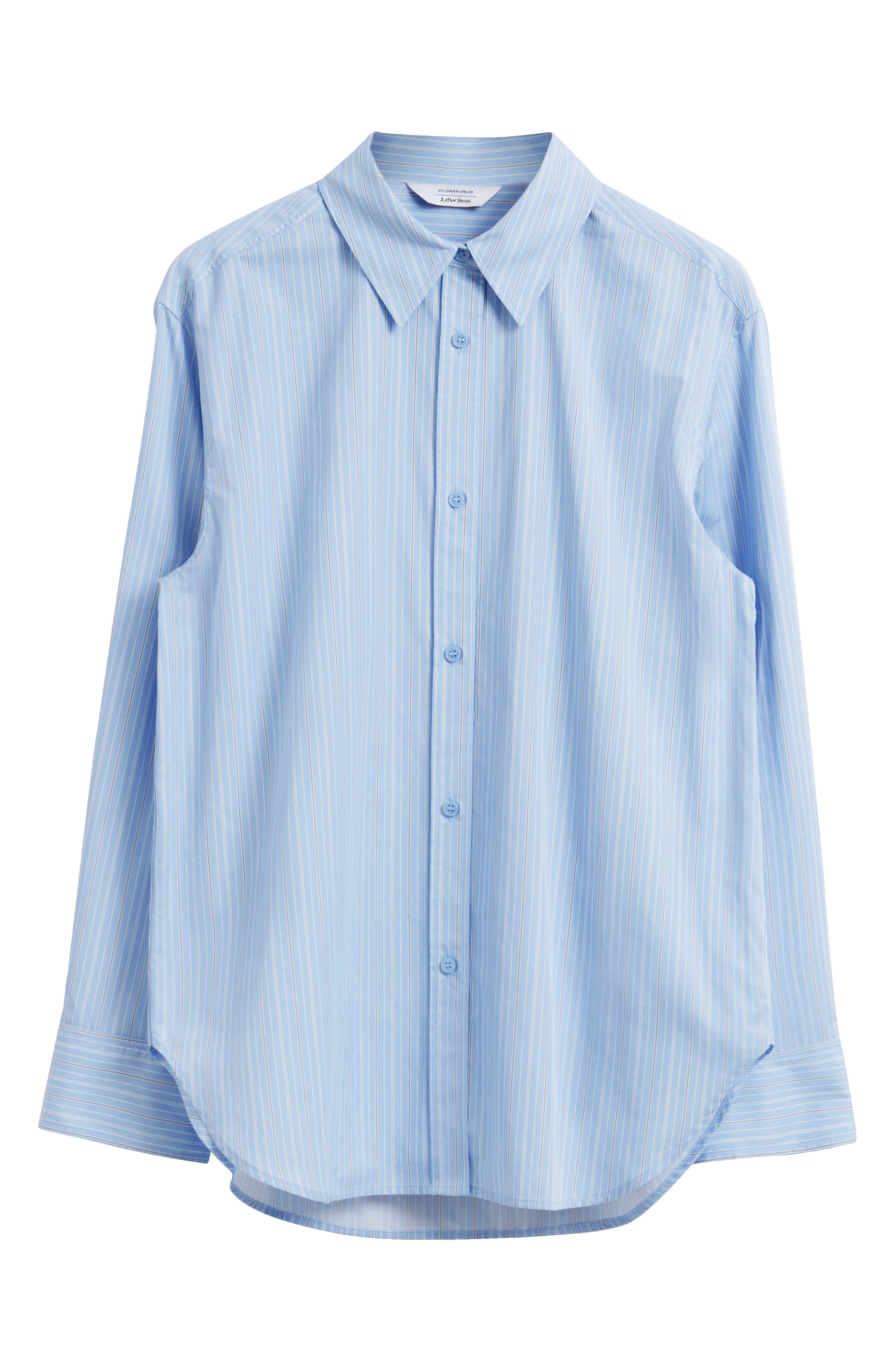 & Other Stories Stripe Long Sleeve Cotton Button-Up Shirt in Light