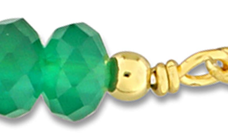 Delmar Beaded Chain Bracelet In Green Onyx