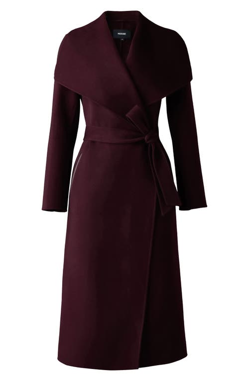 Shop Mackage Mai Wool Long Wrap Coat In Garnet