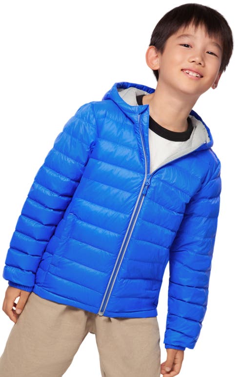 Shop Rokka&rolla Kids' Ultra Light Quilt Packable Down Jacket In Blue