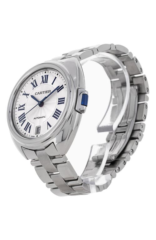 Shop Watchfinder & Co. Cartier  2019 Cle De Cartier Automatic Bracelet Watch, 35mm<br /> In Silver