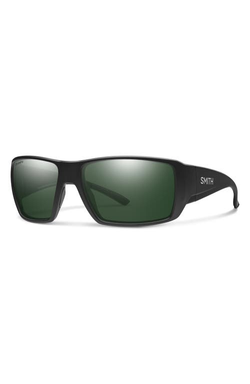 Shop Smith Guides Choice 63mm Chromapop™ Polarized Oversize Square Sunglasses In Matte Black/gray Green