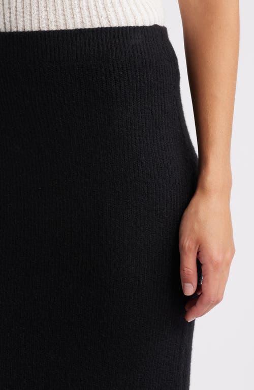 Shop Bobeau Rib Sweater Midi Skirt In Black