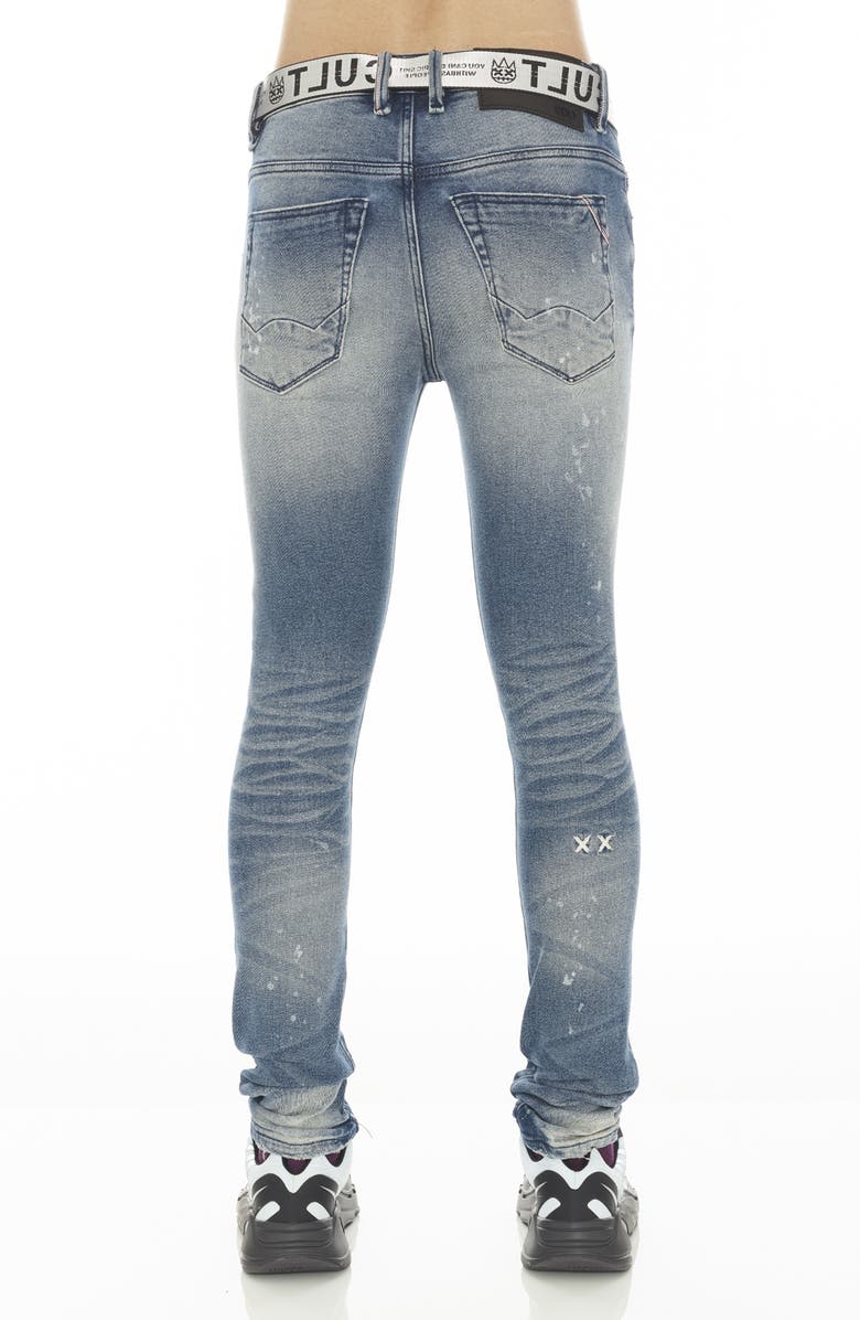 Cult of Individuality Punk Belted Distressed Super Skinny Jeans ...