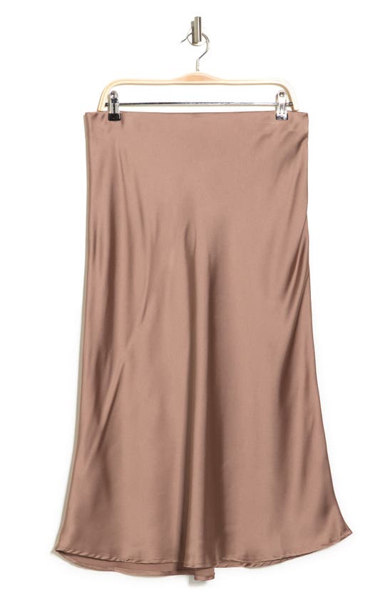 Renee C Satin Midi Skirt In Dune