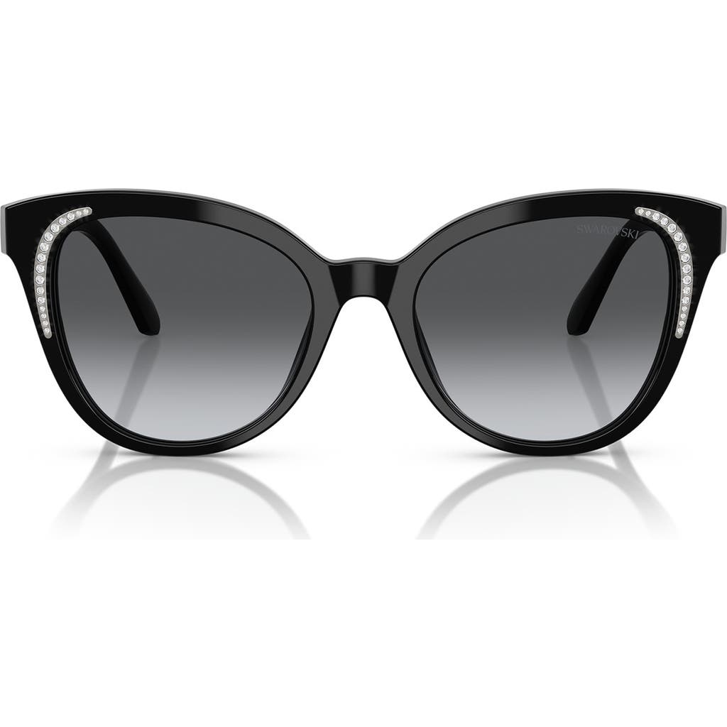 Swarovski 53mm Gradient Butterfly Sunglasses In Black