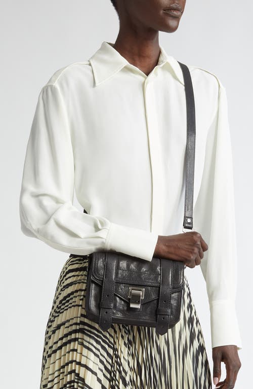 Proenza Schouler Mini Ps1 Leather Crossbody Bag In Black/black