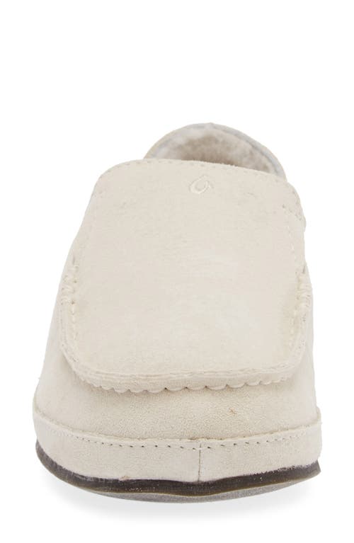 Olukai Nohea Nubuck Slipper In Bone/bone