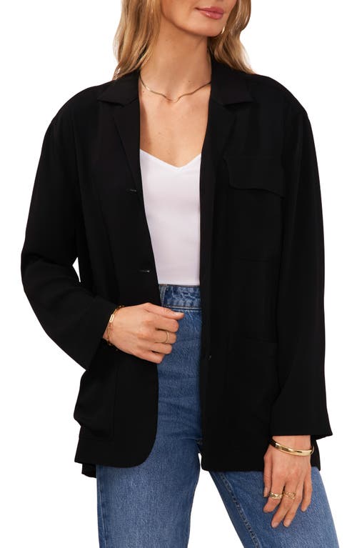 Slouchy Patch Pocket Jacket in Rich Black