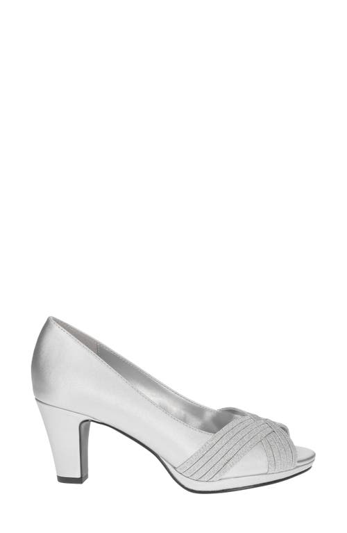 Easy Street Women's Lavish Platform Pumps In Silver Satin