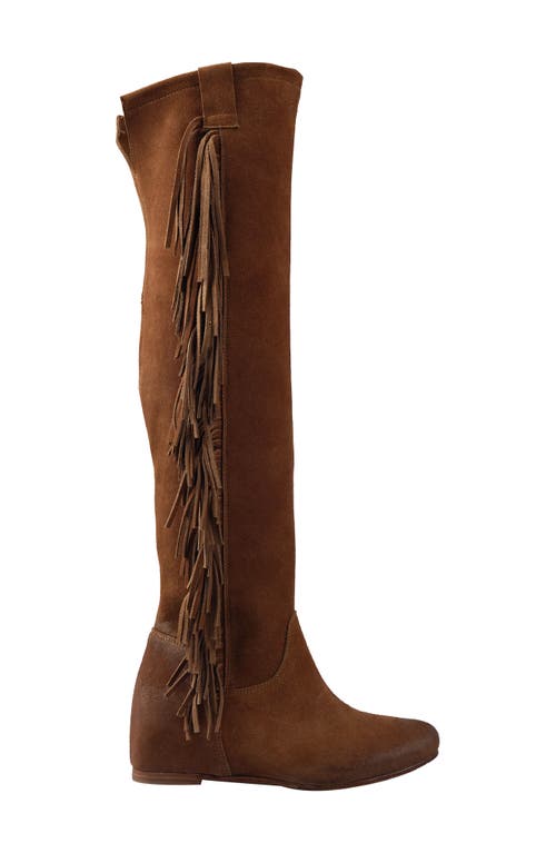 Zigi Brooklynne Knee High Wedge Boot In Tan Suede