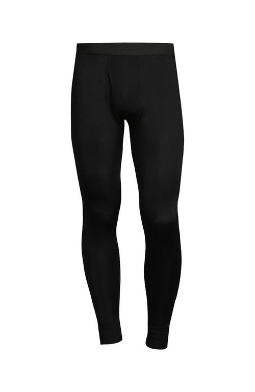 Shop Lands' End Silk Long Underwear Pants In Black