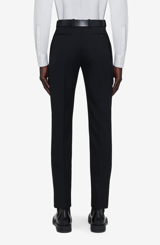 Shop Alexander Mcqueen Wool Gabardine Cigarette Trousers In Black