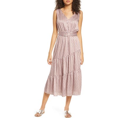 Sam Edelman Chain Print Belted Midi Dress, Pink