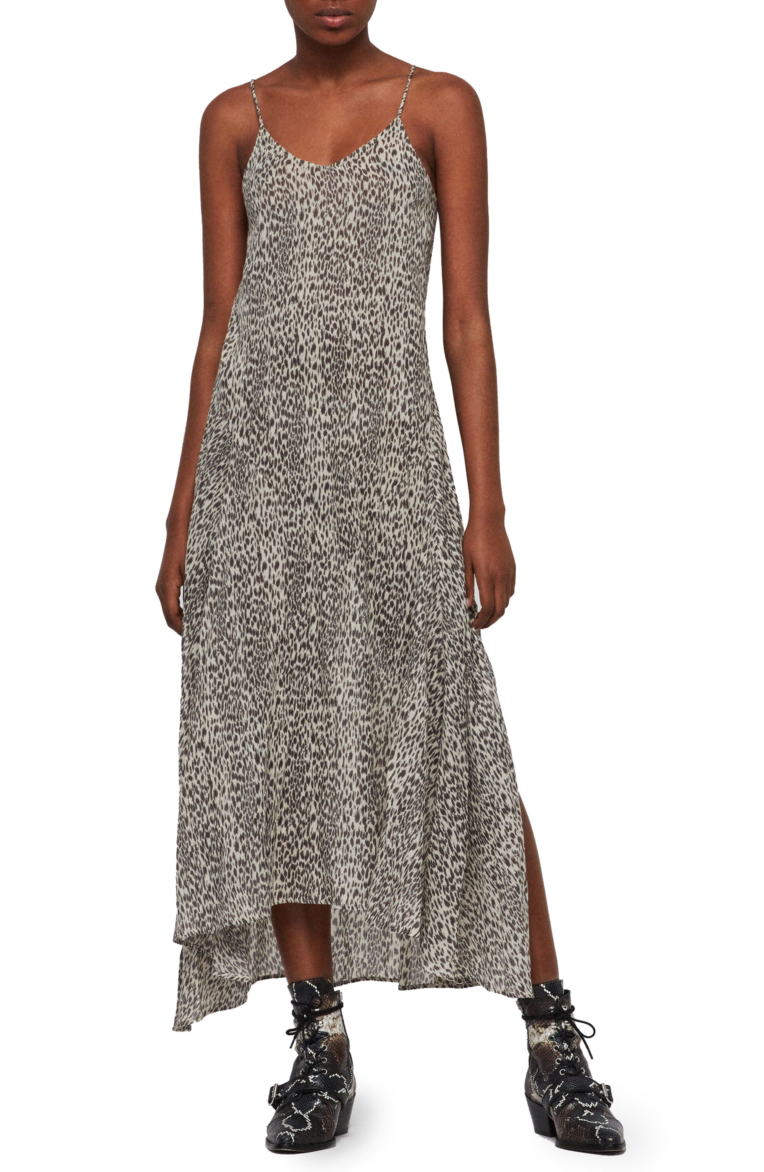Allsaints Essie Leopard Print Maxi Dress, Brown