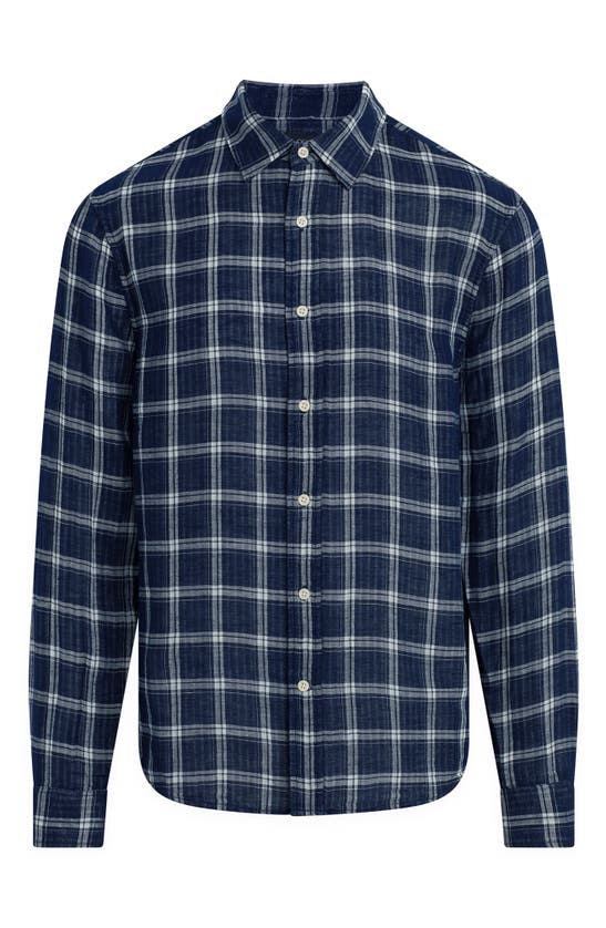 Shop Joe's Oliver Plaid Double Face Cotton Button-up Shirt In True Navy Plaid