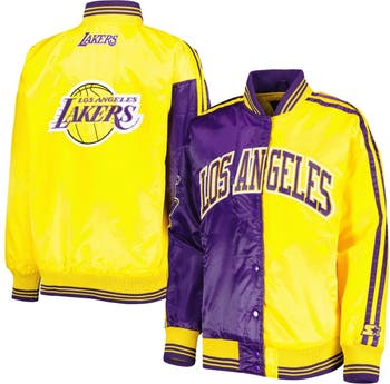 Los Angeles Lakers Starter Force Play Satin Full-Snap Varsity Jacket -  Purple