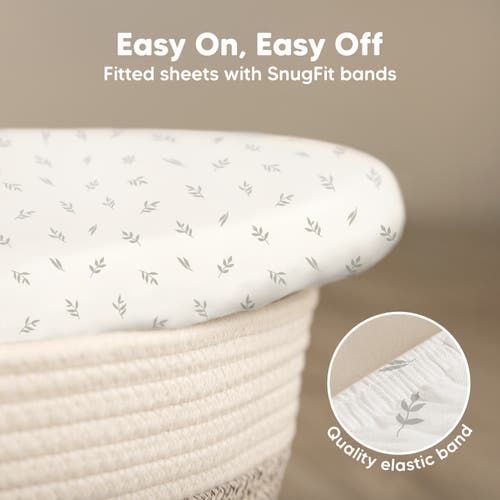 Keababies 2-pack Soothe Fitted Bassinet Sheets In Herb