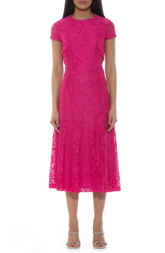 Alexia Admor Riley Lace Fit & Flare Cocktail Dress In Magenta