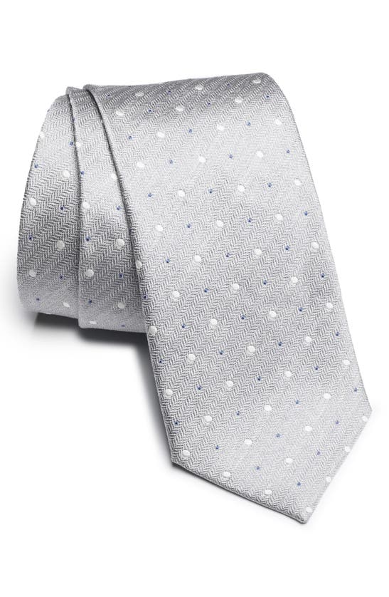 Shop Jack Victor Chesterfield Neat Dot Silk Tie In Grey