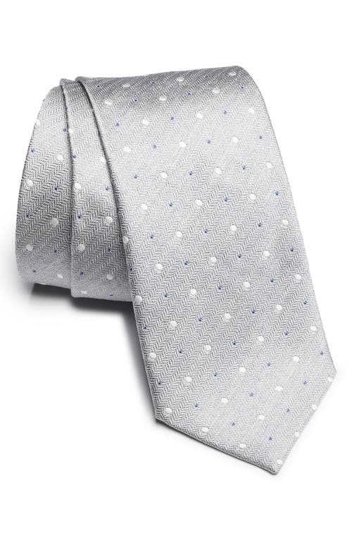 Chesterfield Neat Dot Silk Tie in Grey