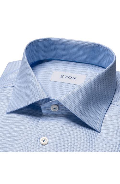 Shop Eton Contemporary Fit Textured Organic Cotton Dress Shirt In Lt/pastel Blue