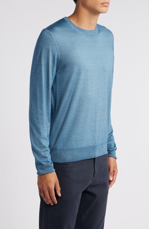 Shop Canali Wool & Silk Crewneck Sweater In Light Blue