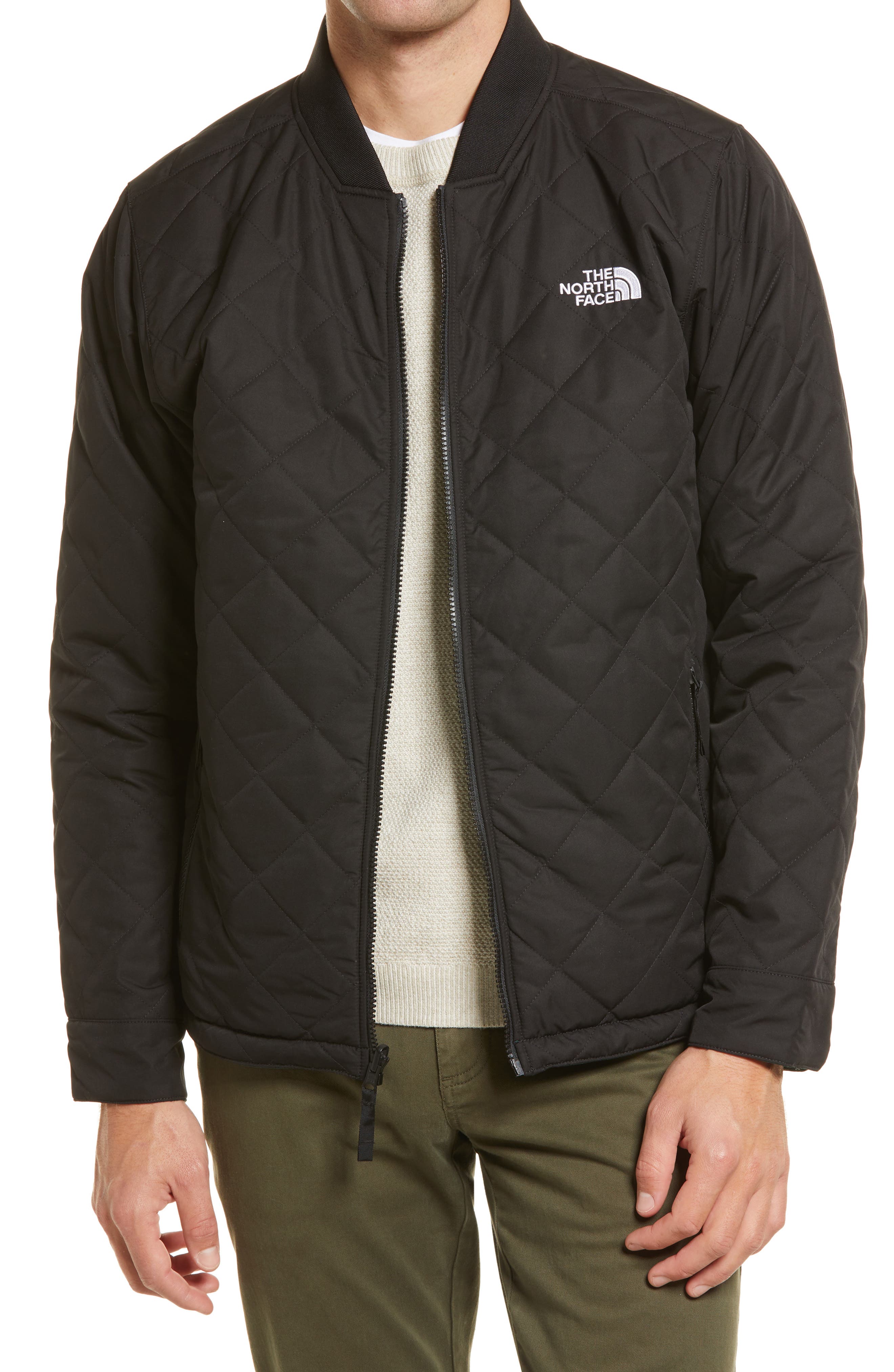 north face quilted bomber jacket