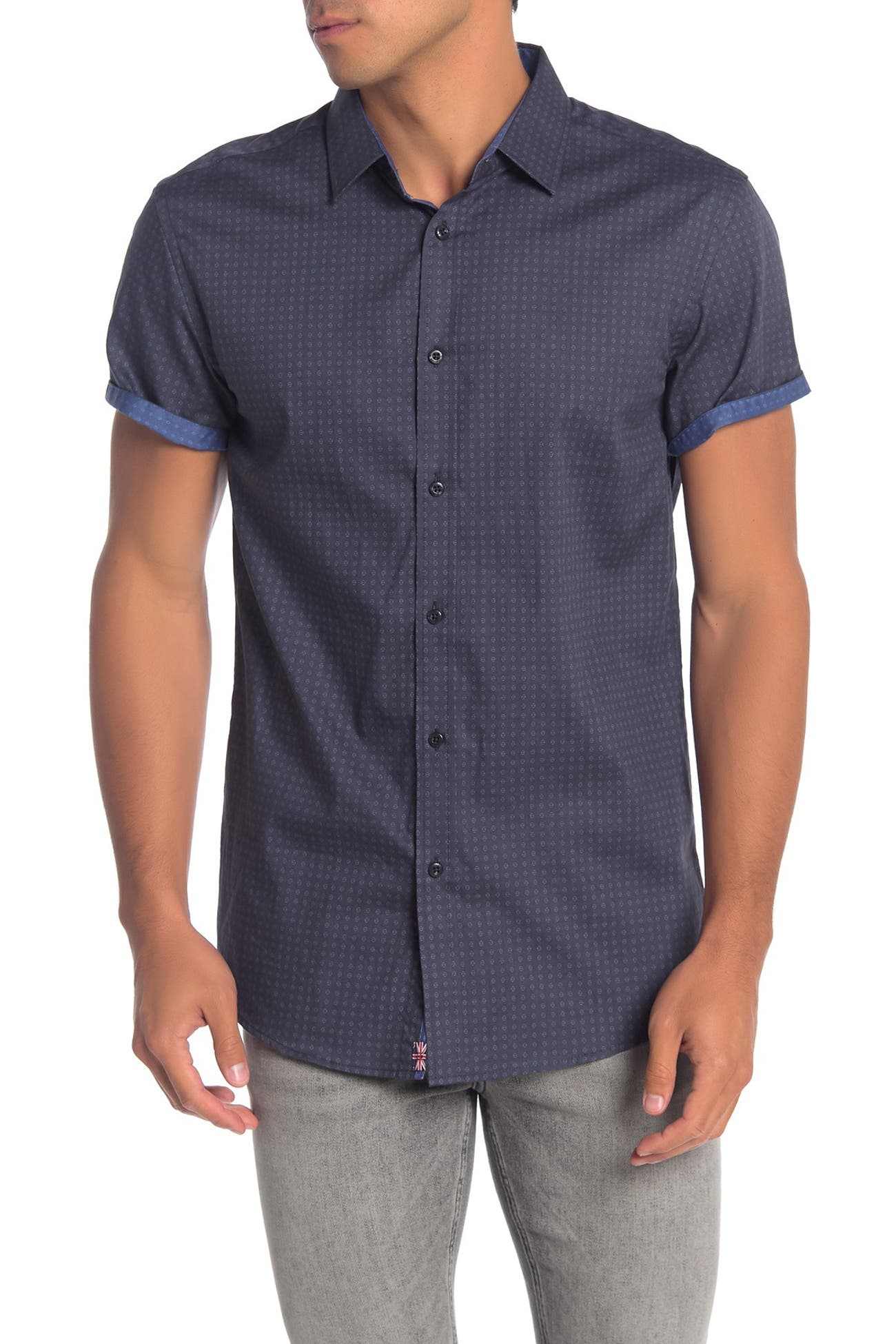 English Laundry | Patterned Short Sleeve Athletic Fit Shirt | Nordstrom ...