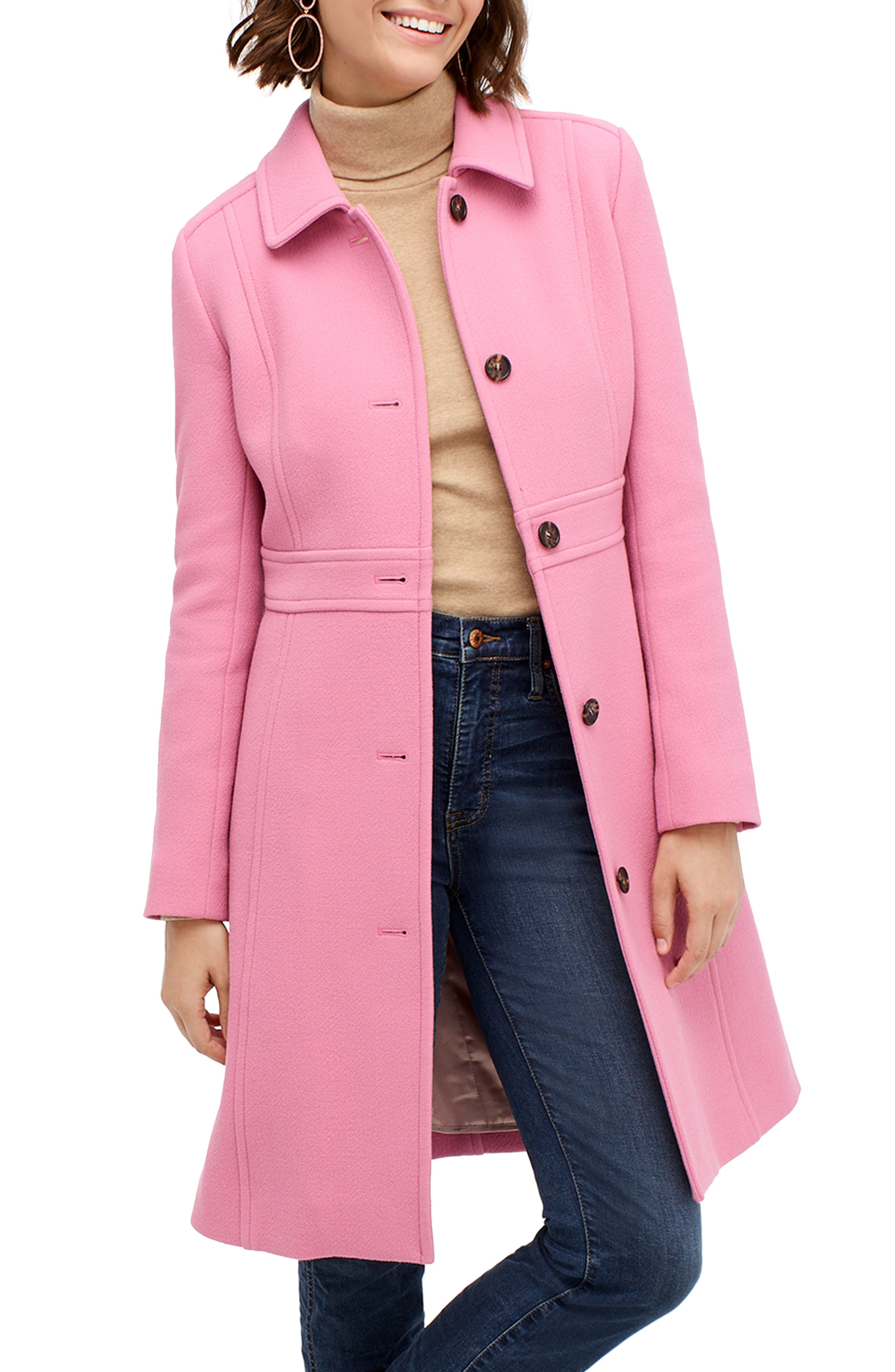 j crew pink coat