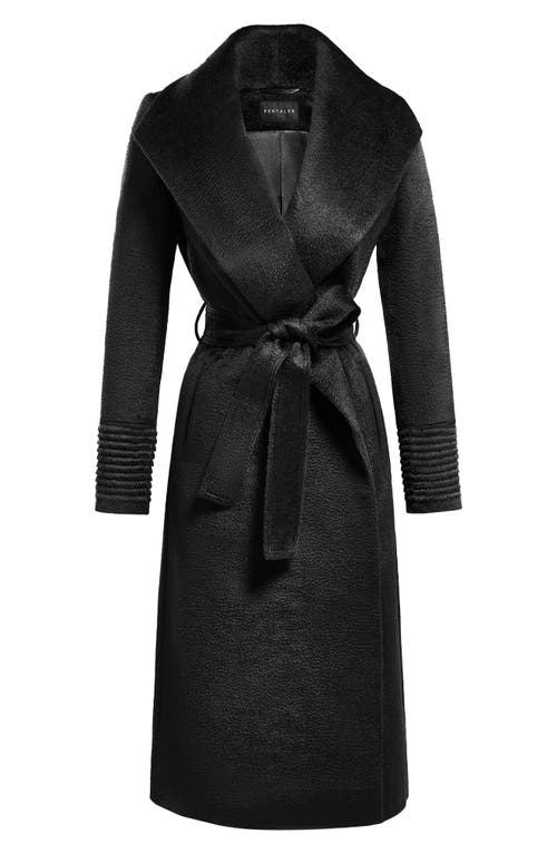 Sentaler Shawl Collar Alpaca & Wool Longline Wrap Coat In Black