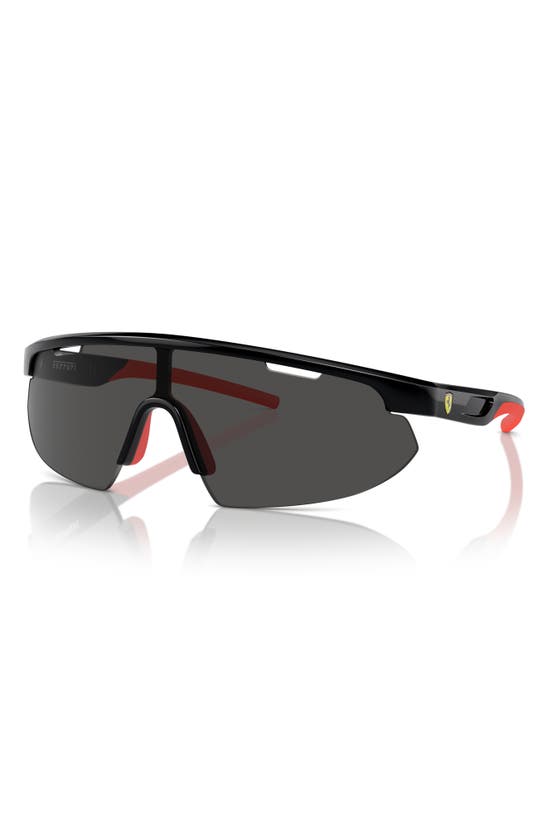 Shop Scuderia Ferrari 141mm Irregular Shield Sunglasses In Black