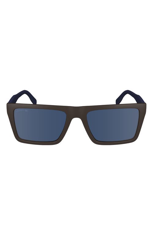 Sport 56mm Rectangular Sunglasses in Matte Brown