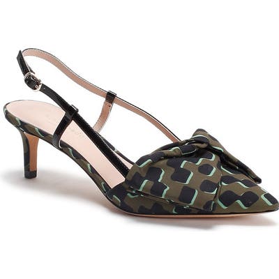 Kate Spade New York Marseille Bow Pointed Toe Slingback Pump, Green