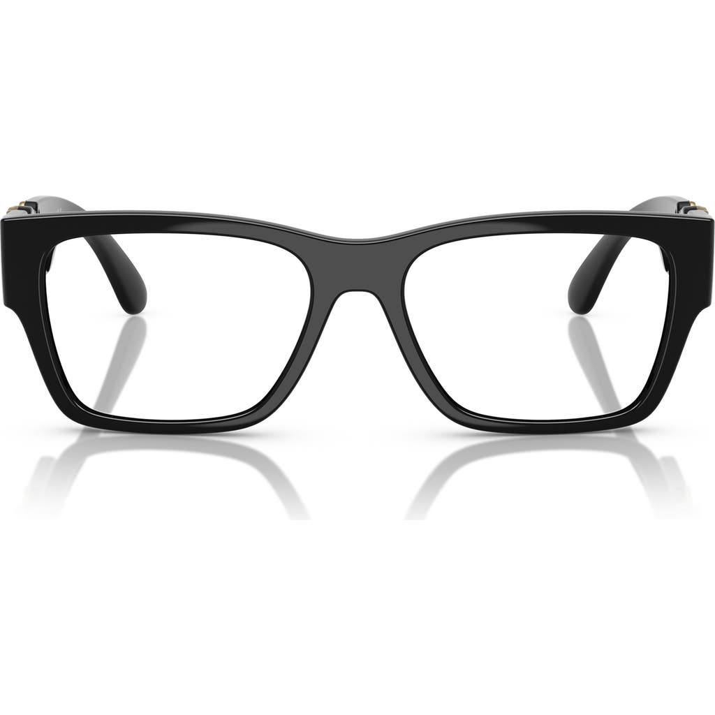 Versace 53mm Pillow Optical Glasses In Shiny Black