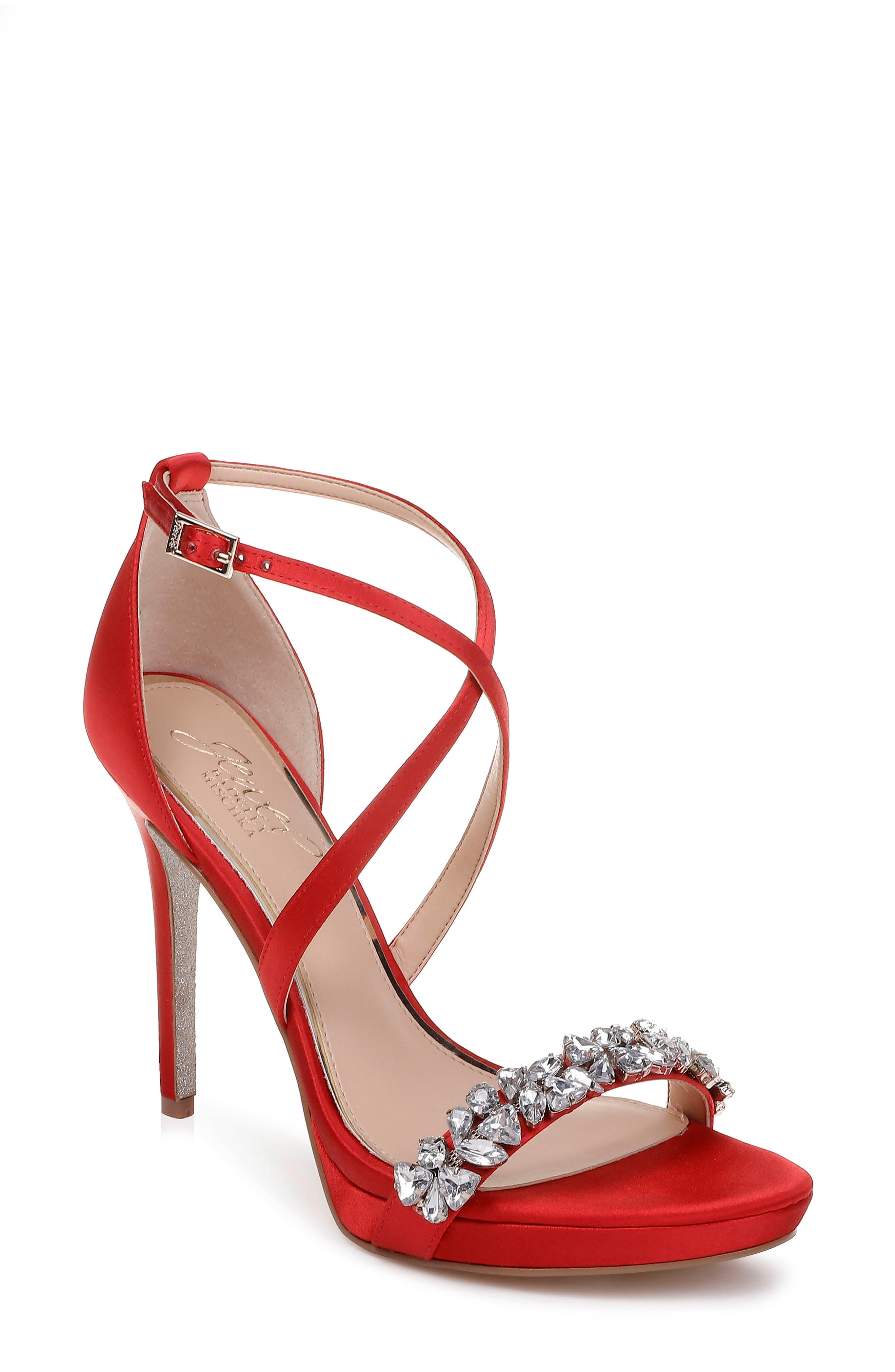 Jewel Badgley Mischka Dany Strappy Sandal- Red