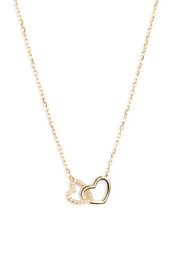 ARGENTO VIVO ARGENTO VIVO STERLING SILVER CUBIC ZIRCONIA INTERLOCKING HEART PENDANT NECKLACE