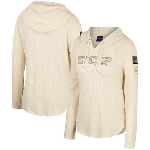 Women's Colosseum Cream UCF Knights OHT Military Appreciation Casey Raglan Long Sleeve Hoodie T-Shirt