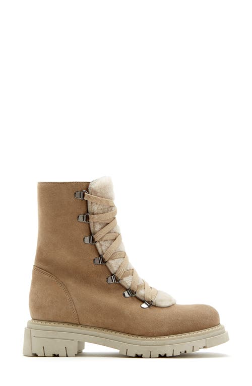 Shop La Canadienne Diego Genuine Shearling Waterproof Boot In Biscotti Suede